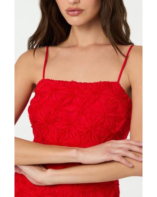 Astr Red 3D Floral Minidress