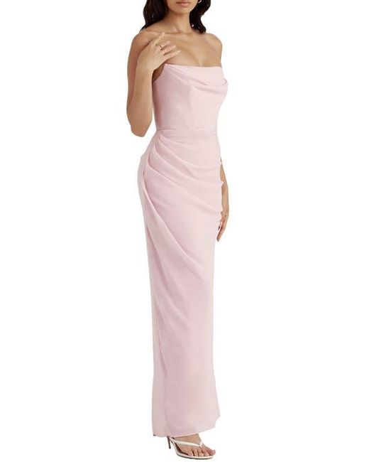 House Of Cb Multicolor Adrienne Satin Strapless Gown