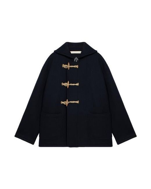 Fortela Blue Duffle Virgin Wool Jacket for men