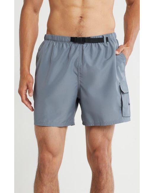 Nike Blue 5-Inch Cargo Swim Trunks for men