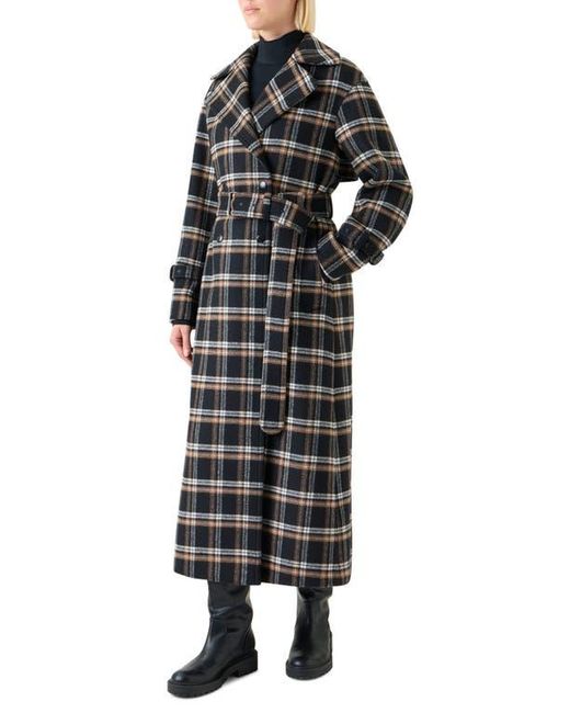 Akris Punto Black Plaid Double Face Wool Blend Trench Coat