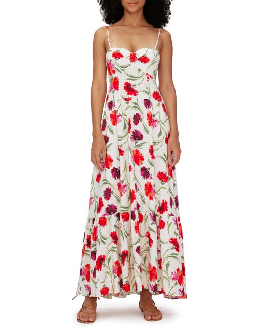 Diane von Furstenberg Red Etta Floral Maxi Dress