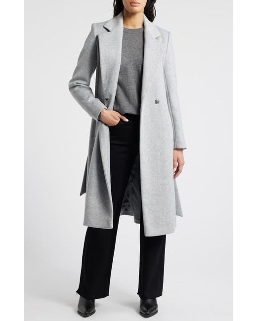 Sam Edelman Gray Tie Belt Wool Blend Wrap Coat