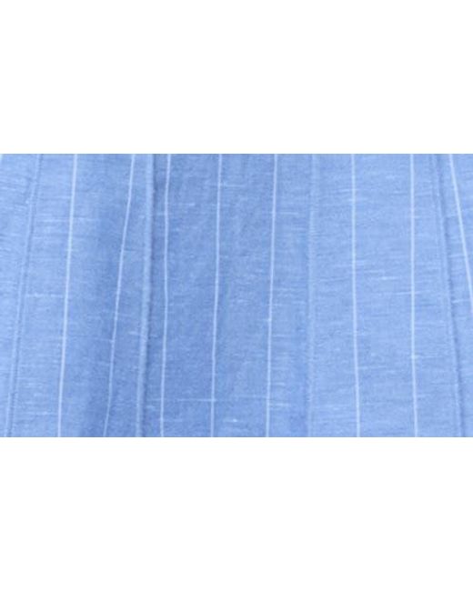 Mango Blue Stripe Cotton & Linen Skirt