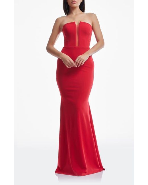 Dress the Population Red Izzy Strapless Mermaid Gown