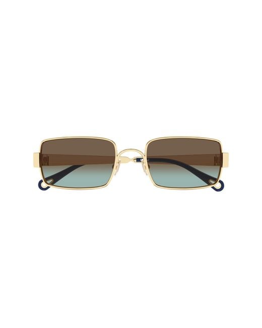 Chloé Brown 53Mm Gradient Rectangular Sunglasses