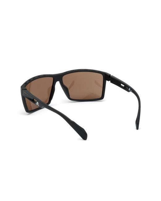 Adidas Brown 63Mm Rectangular Sunglasses for men
