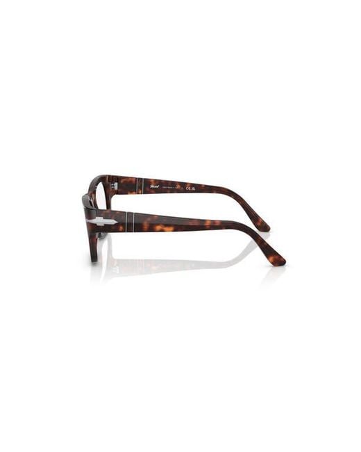 Persol Brown 50Mm Rectangle Optical Glasses