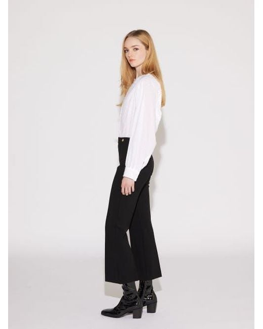 Callas Milano Black Lola High Density Crepe Stretch Cropped Flare Trouser