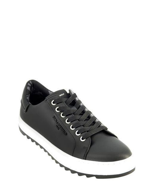 Karl Lagerfeld Black Leather Low Top Sneaker for men