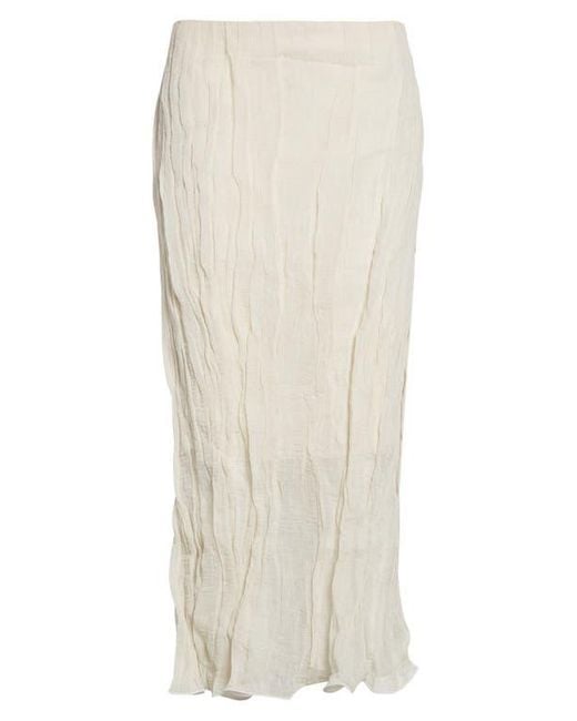 Brandon Maxwell Natural The James Metallic Organza Straight Skirt