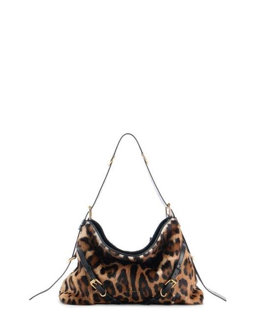 Givenchy Black Medium Voyou Genuine Calf Hair Hobo Bag