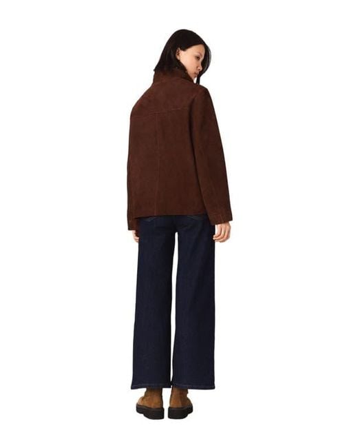 Maje Blue Wide Jeans With Patch Pockets