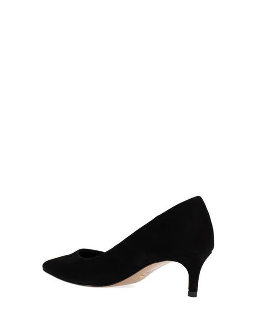 Pelle Moda Black Aeri Pointed Toe Kitten Heel Pump