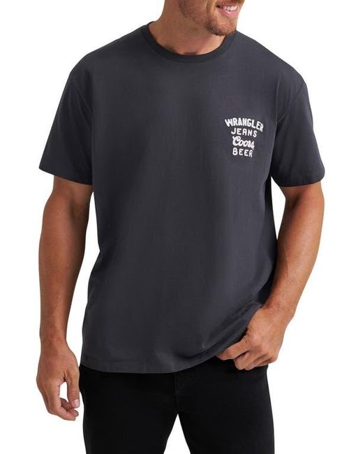 Wrangler Black X Coors Embroidered Logo T-Shirt for men