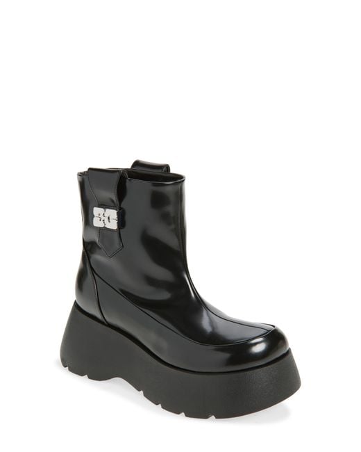 Ganni Black Kat Platform Bootie