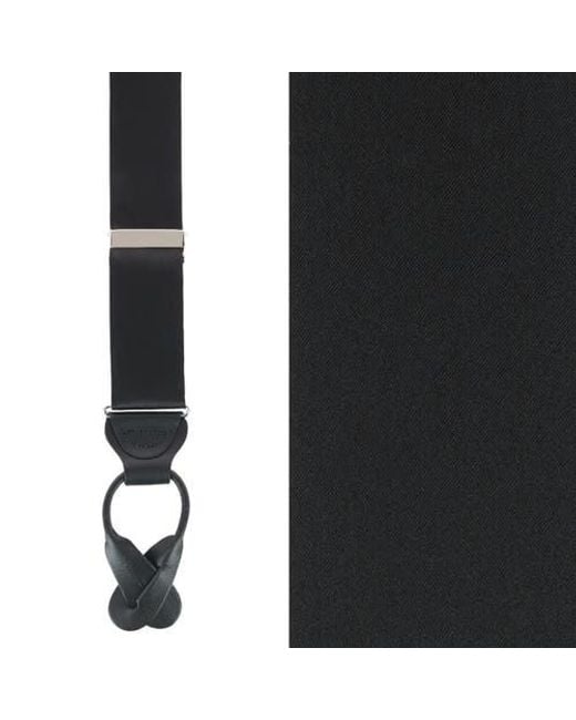 Trafalgar Black Big & Tall Dutton Solid Colored Silk Button End Suspenders for men