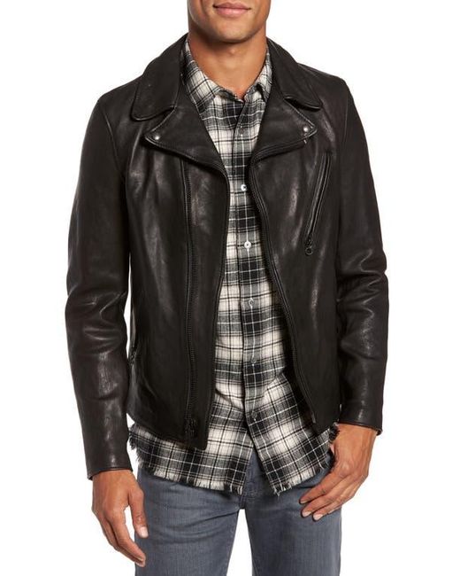 Schott Nyc Black Leather Moto Jacket for men