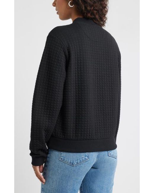 Caslon Black Quilted Cotton Bomber Jacket