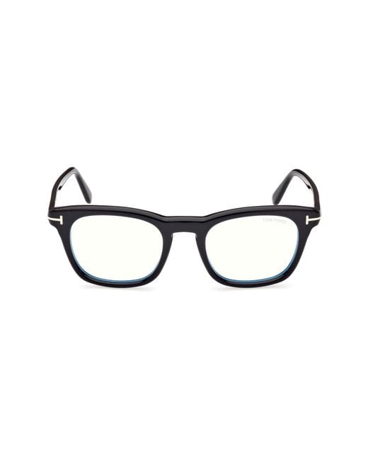Tom Ford Brown 50Mm Square Light Blocking Glasses for men