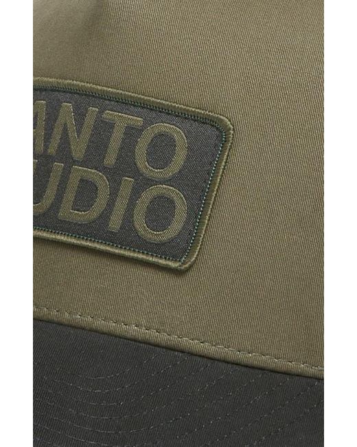 Saint Studio Green Logo Patch Snapback Trucker Hat for men