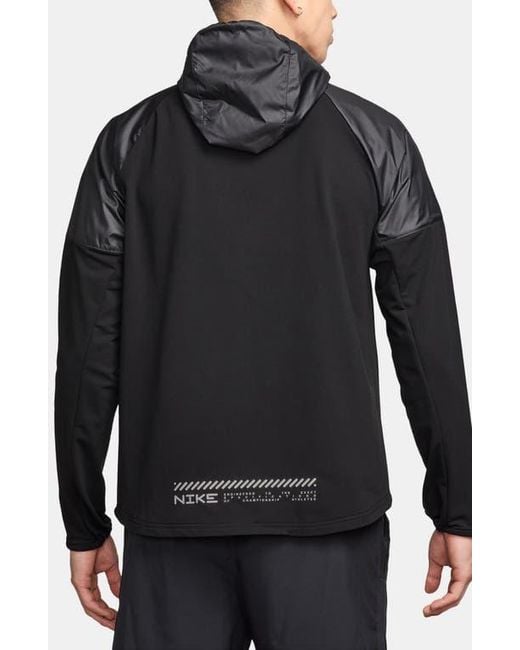 Nike Black Repel Winterized Running Jacket for men