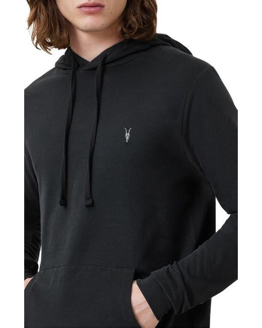 AllSaints Black Brace Brushed Cotton Hoodie for men