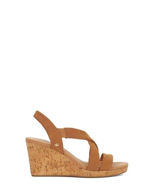 Dune White Kamies Slingback Platform Wedge Sandal