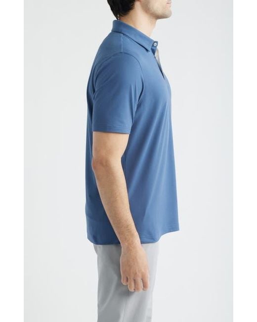 Scott Barber Blue Solid Performance Golf Polo for men
