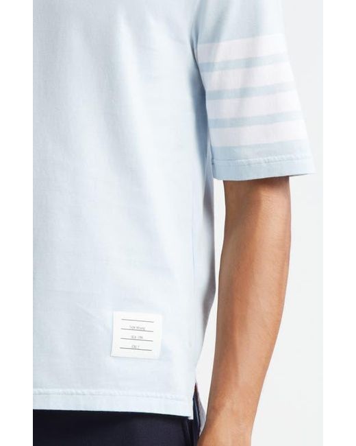 Thom Browne Blue 4-Bar Cotton Jersey T-Shirt for men