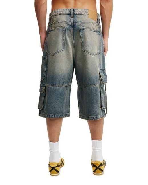 Cotton On Blue Super Baggy Jort for men