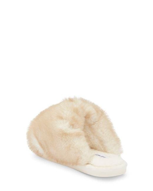 Steve Madden Natural Poof Faux Fur Slipper
