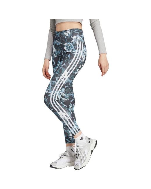 Adidas floral 3 stripe leggings best sale