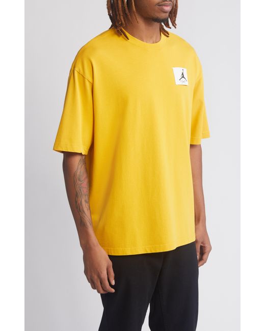 Nike Yellow Flight Essentials Oversize Cotton T-shirt for men