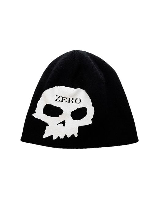 Pleasures Black X Zero Skateboards Single Skully Beanie for men