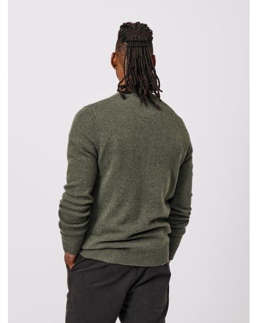 aubi Green Westbourne Crew Neck Sweater for men