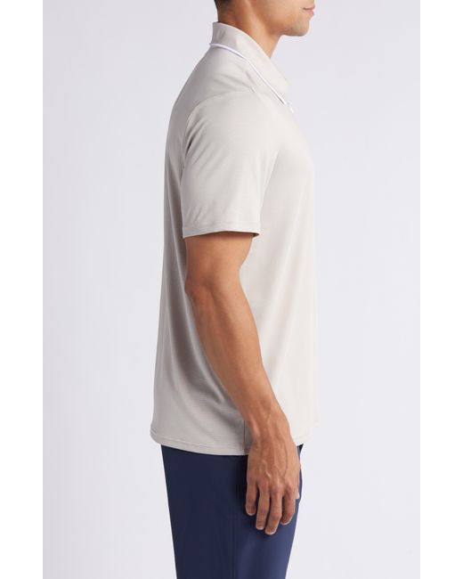 Zella White Tipped Stripe Polo Shirt for men