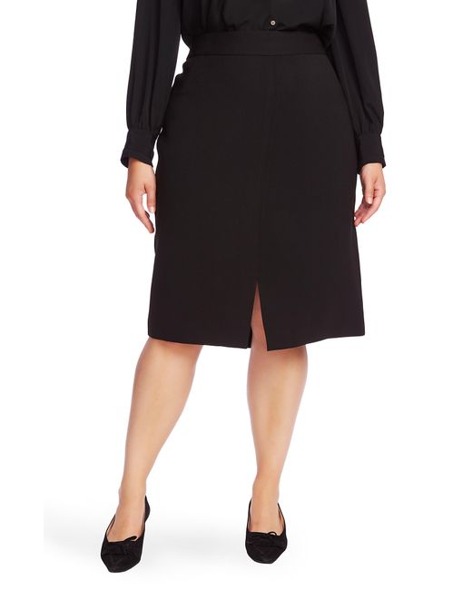 Court & Rowe Black Front Slit Crepe Pencil Skirt