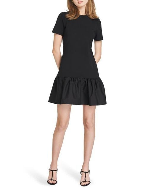 Wayf Tate Mixed Media Minidress in Black | Lyst
