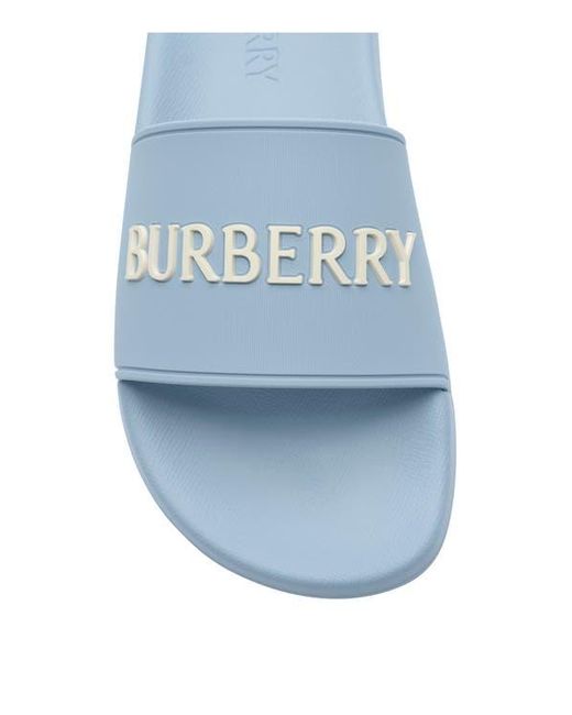Burberry Blue Logo Slides