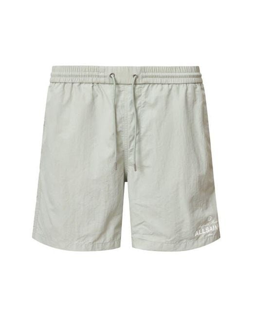 AllSaints White Soleil Swim Trunks for men