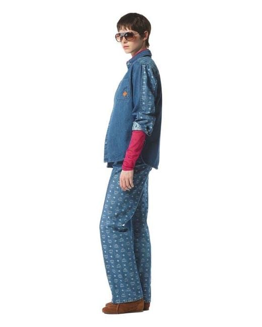 MCM Blue Monogram Jacket