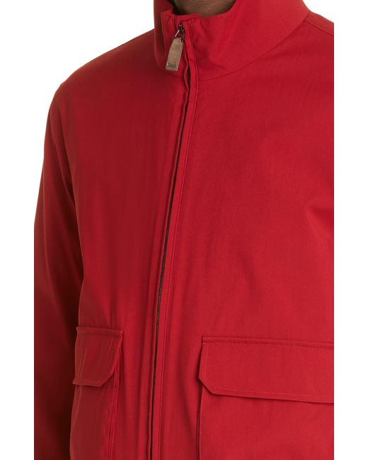 Herno Loro Piana Rain System® Water Repellent Bomber Jacket in Red for Men  | Lyst