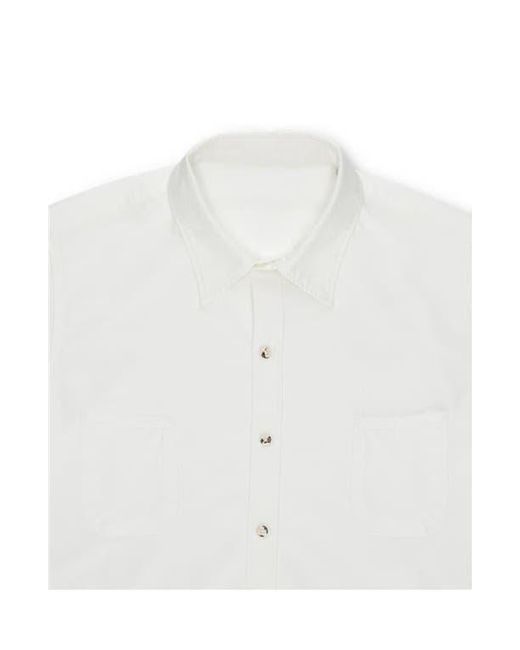 Fortela White Liam Cotton Chest Pocket Shirt for men