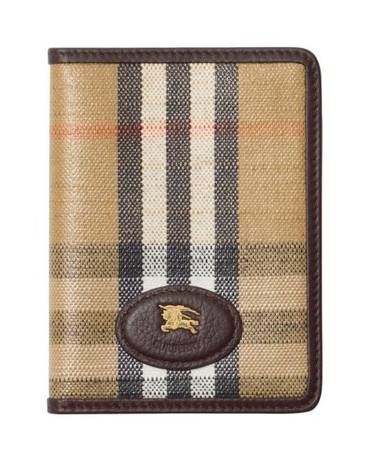 Burberry Black Highlands Check Coated Canvas Passport Case