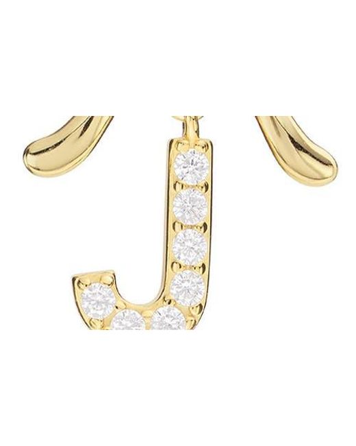 ATHRA LUXE Metallic Cubic Zirconia Bow Initial Pendant Necklace
