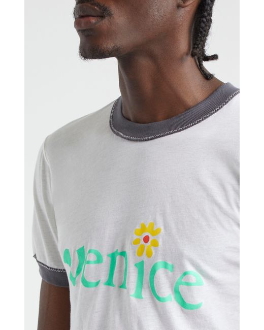 ERL White Venice Ringer Graphic T-shirt for men