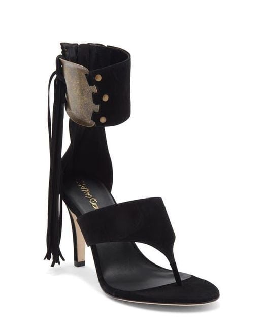 Jeffrey Campbell Women's Black I Dare U Ankle Cuff Sandal