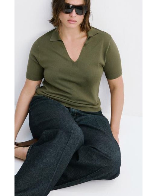 Mango Green Johnny Collar Polo