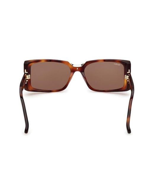 Max Mara Brown Spark 54Mm Rectangular Sunglasses